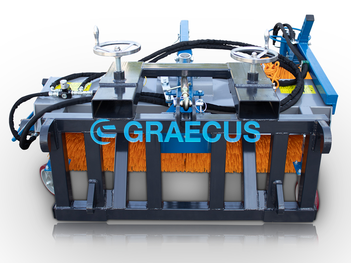 HYGIEIA H150-P | Graecus | Υδραυλική σκούπα καθαρισμού διπλής ζεύξης με επιπλέον πλάγια βούρτσα επαναφοράς και κάδο 