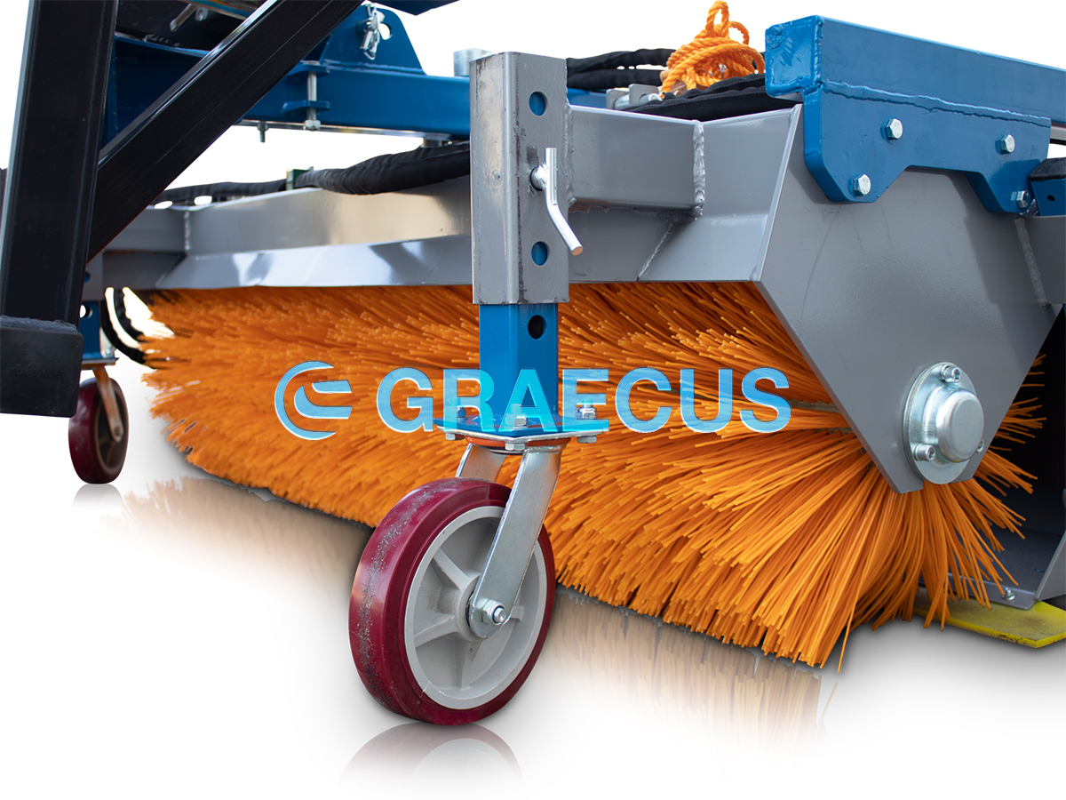 HYGIEIA H150-P | Graecus | Υδραυλική σκούπα καθαρισμού διπλής ζεύξης με επιπλέον πλάγια βούρτσα επαναφοράς και κάδο 