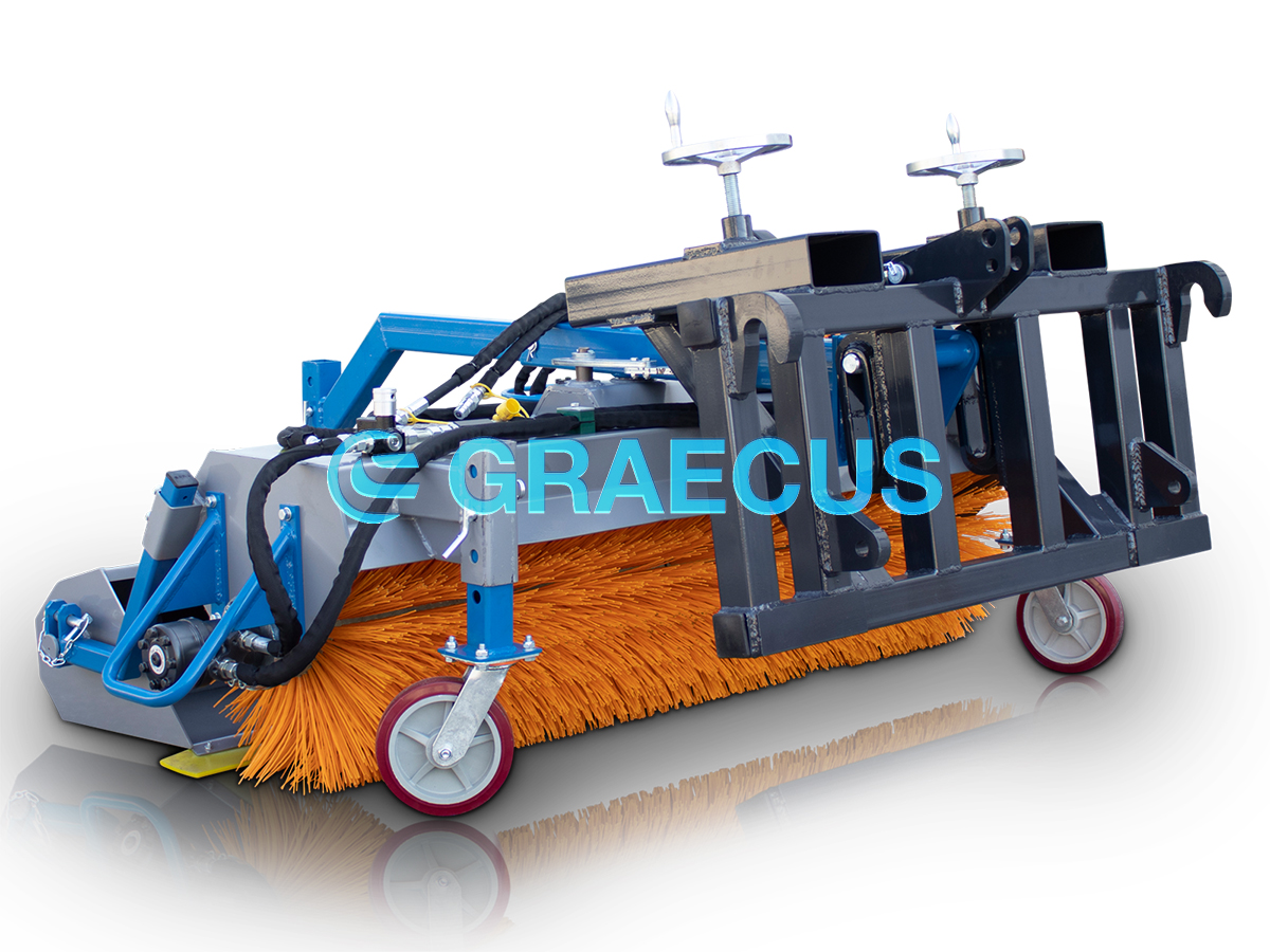 HYGIEIA H150-P | Graecus | Υδραυλική σκούπα καθαρισμού διπλής ζεύξης με επιπλέον πλάγια βούρτσα επαναφοράς και κάδο 