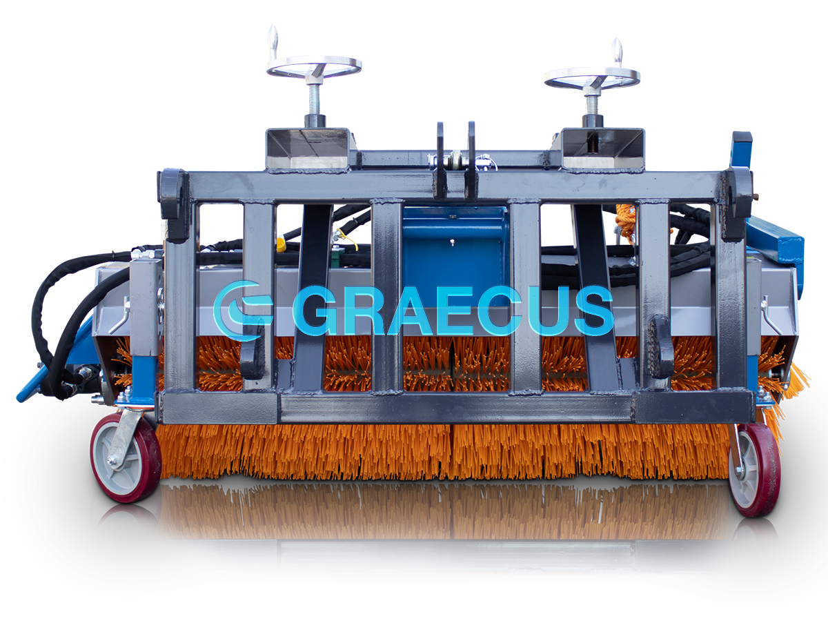 HYGIEIA H150-P | Graecus | Υδραυλική σκούπα καθαρισμού διπλής ζεύξης με επιπλέον πλάγια βούρτσα επαναφοράς και κάδο 